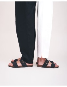 Sandalo Vegano Minimalista - RAWA BLACK - NAE Vegan Shoes 2